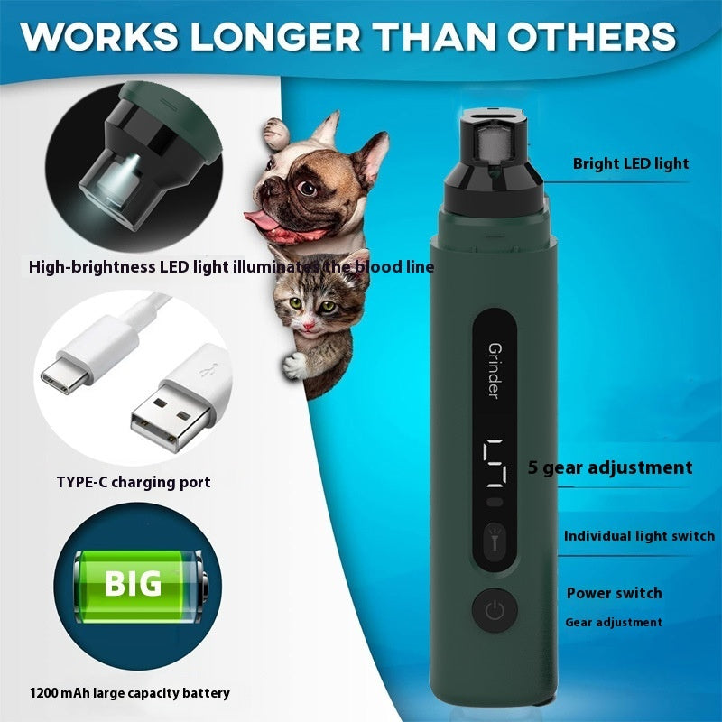 Painless Pet Nail Care – Quiet Electric Grinder for All Pets!